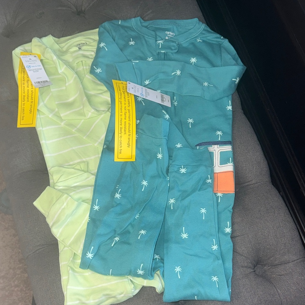 Carter's Kids Pajama Set - Teal and Light Green